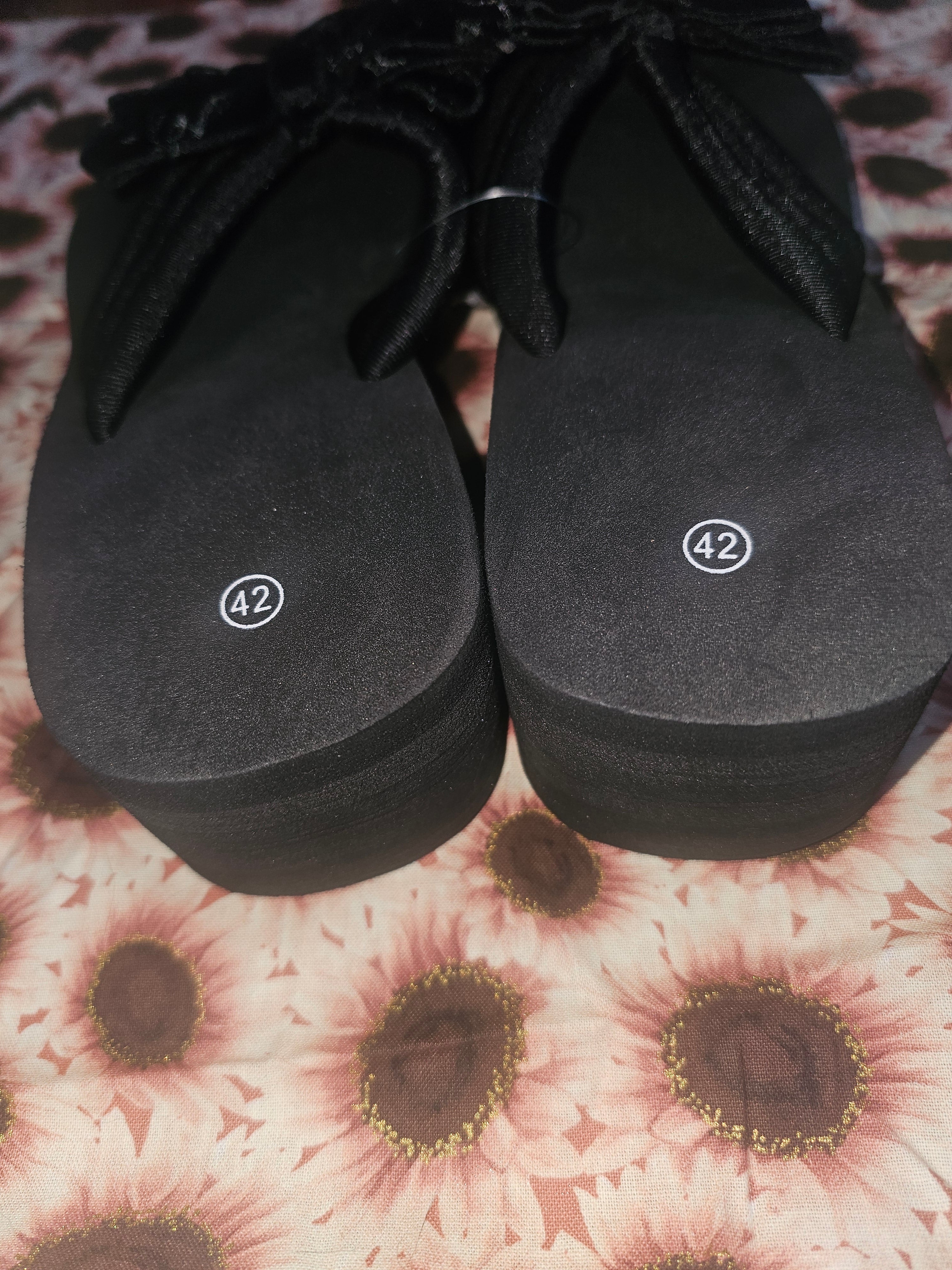 Black Bow Flip Flop with Heel