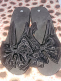 Black Bow Flip Flop with Heel