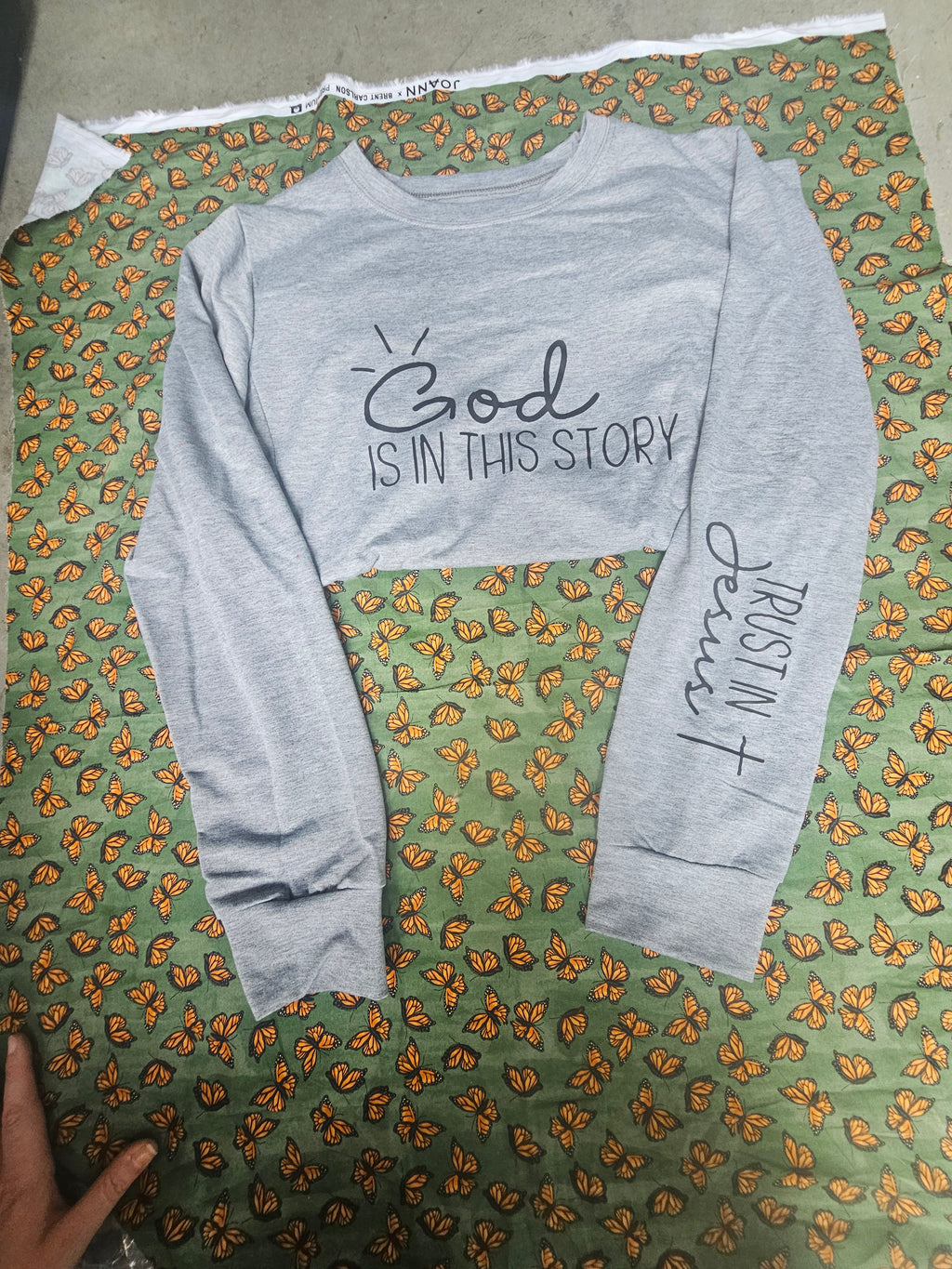 God is in this story , sweat top
